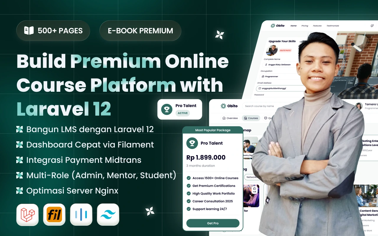 Kelas Ebook Laravel 12, Midtrans, Filament: Web Online Course di BuildWithAngga
